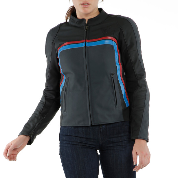 lola-3-lady-leather-jacket-black-ebony-red-blue image number 13