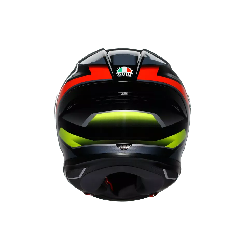 K6 S ERAZER BLACK/RED/YELLOW FLUO - MOTORBIKE FULL FACE HELMET DOT (E2206) -  - 5