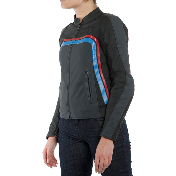 lola-3-lady-leather-jacket-black-ebony-red-blue image number 12