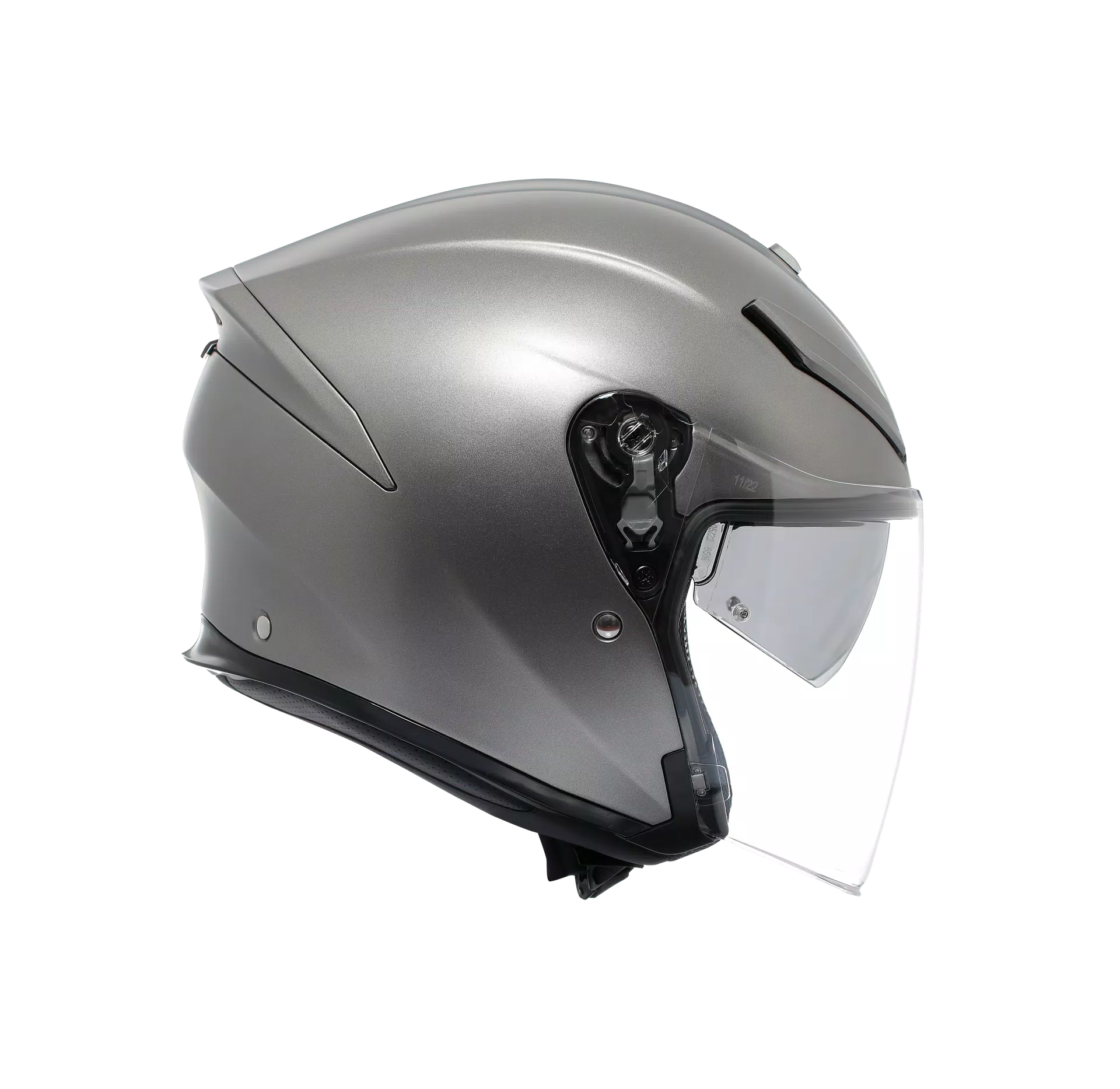 K5 JET EVO MONO MATT LUNA GREY - MOTORBIKE OPEN FACE HELMET E2206