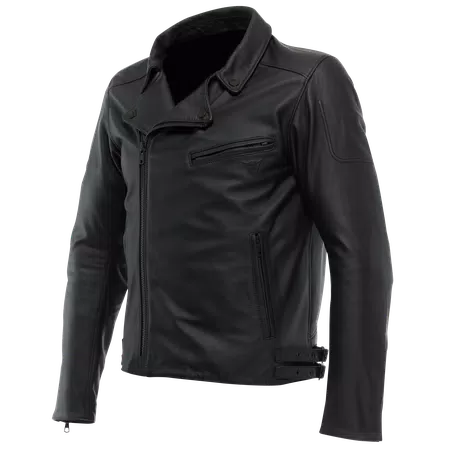CHIODO - MEN'S MOTORCYCLE LEATHER JACKET - BLACK - 1