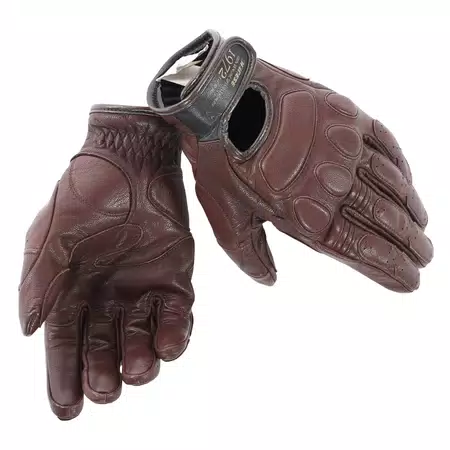 BLACKJACK - UNISEX MOTORCYCLE LEATHER GLOVES - DARK BROWN - 1
