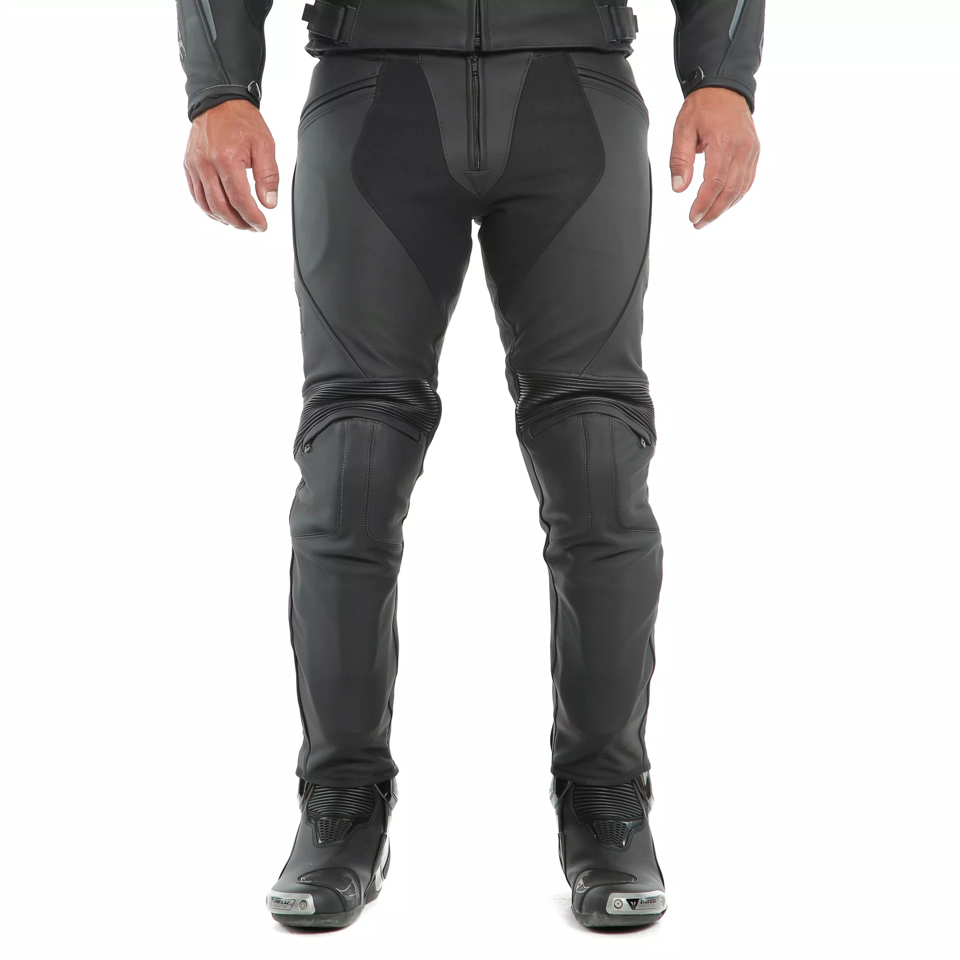 PONY 3 LEATHER PANTS BLACK MATT Dainese