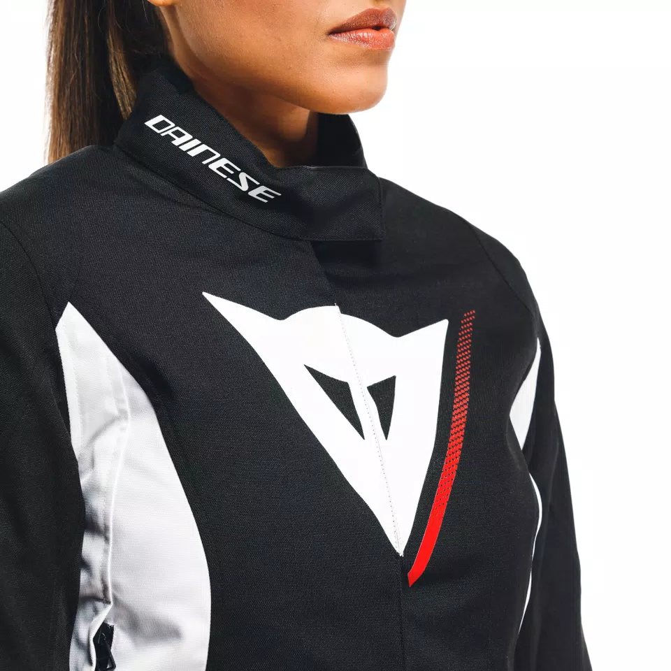 VELOCE D-DRY®- WOMEN'S WATERPROOF MOTORCYCLE JACKET - BLACK/WHITE/LAVA-RED - 10