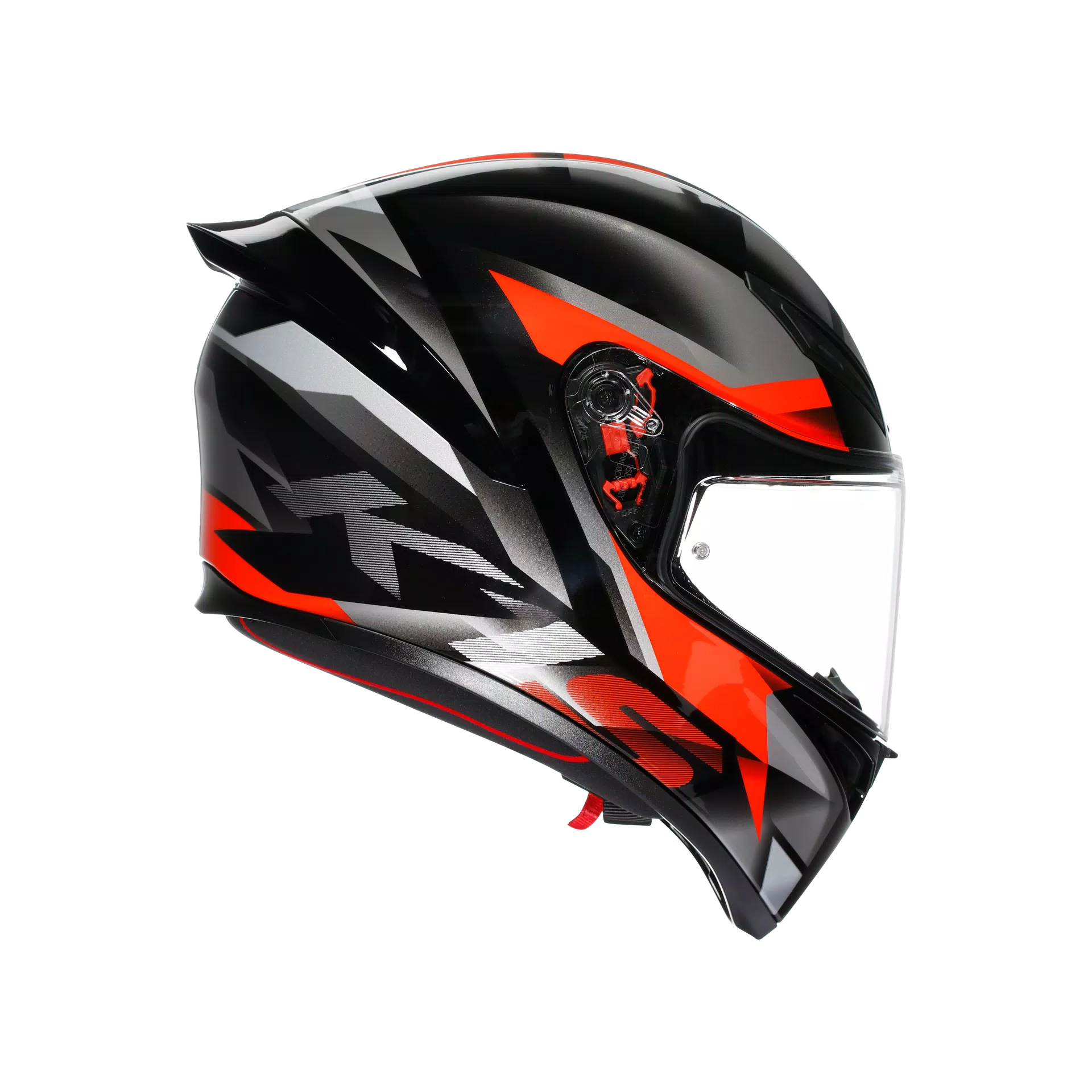 K1 S FASTLAP BLACK/GREY/RED - MOTORBIKE FULL FACE HELMET DOT (E2206)
