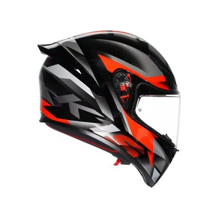 K1 S FASTLAP BLACK/GREY/RED - MOTORBIKE FULL FACE HELMET DOT (E2206) -  - 3