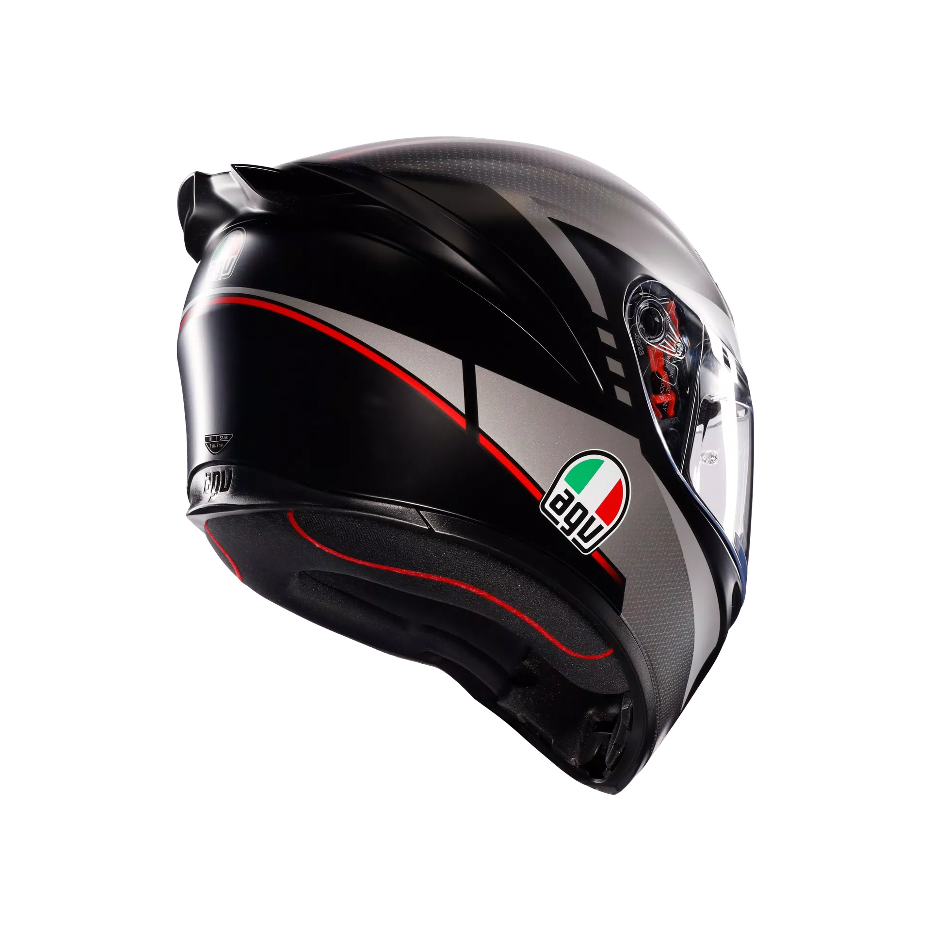 K1 S LAP MATT BLACK/GREY/RED - CASCO MOTO INTEGRALE E2206