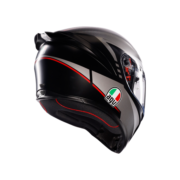 k1-s-lap-matt-black-grey-red-motorbike-full-face-helmet-e2206 image number 5