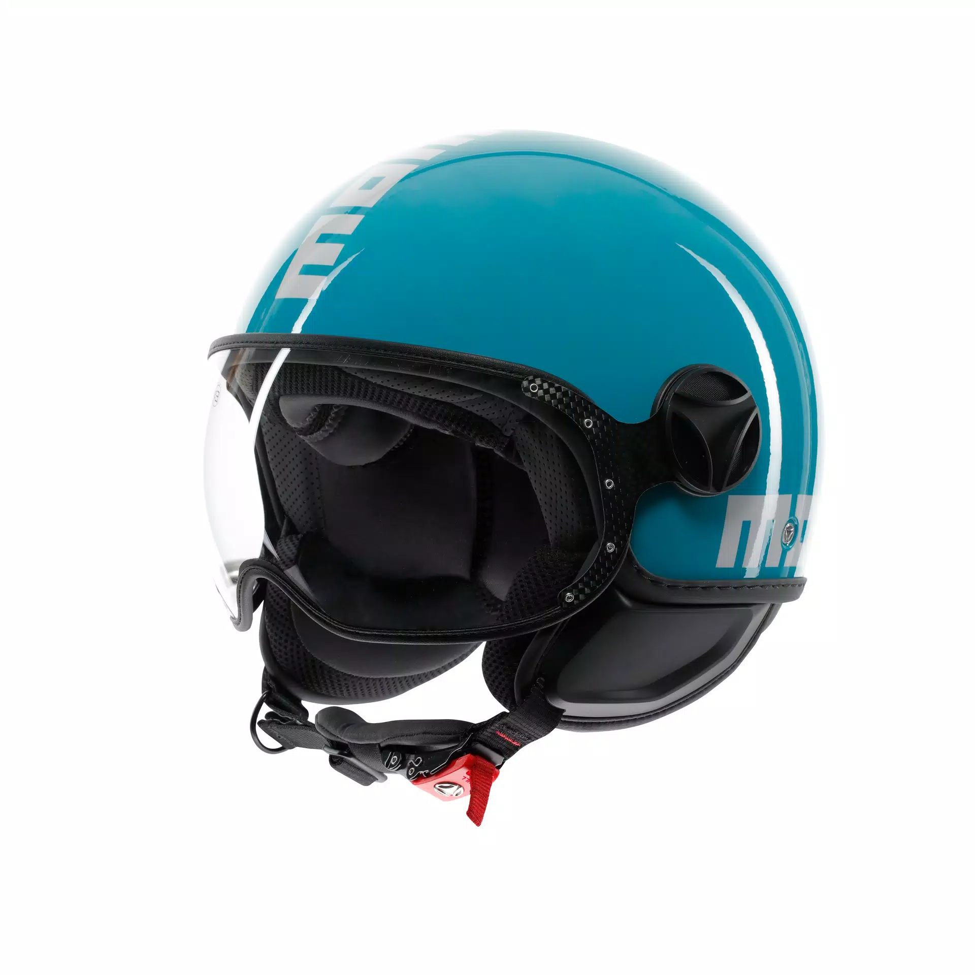 MOMODESIGN FGTR CLASSIC CANDY LAKE BLUE / WHITE - JET HELMET WITH VISOR E2206