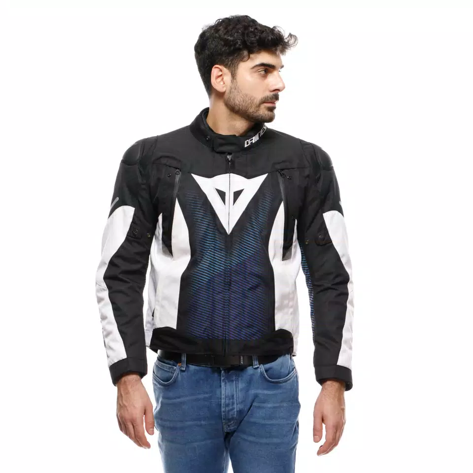 SUPER SPRINT D-DRY - CHAQUETA DE MOTO IMPERMEABLE PARA HOMBRE - BLACK/BLUE/WHITE - 3