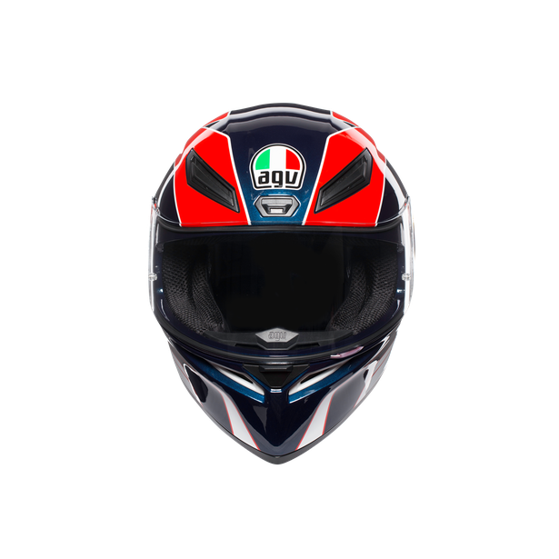 AGV Unisex-Adult Full Face K-1 Pitlane Motorcycle Helmet Blue/Red/Yellow Small 