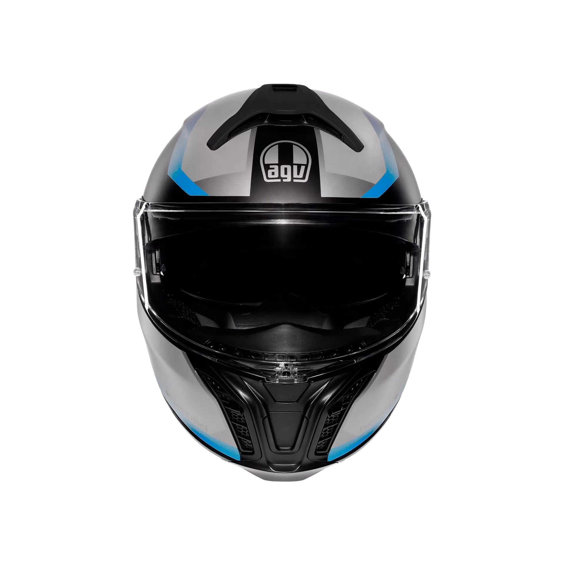 TOURMODULAR STRAY MATT BLACK/GREY/BLUE - MOTORBIKE FLIP UP HELMET E2206