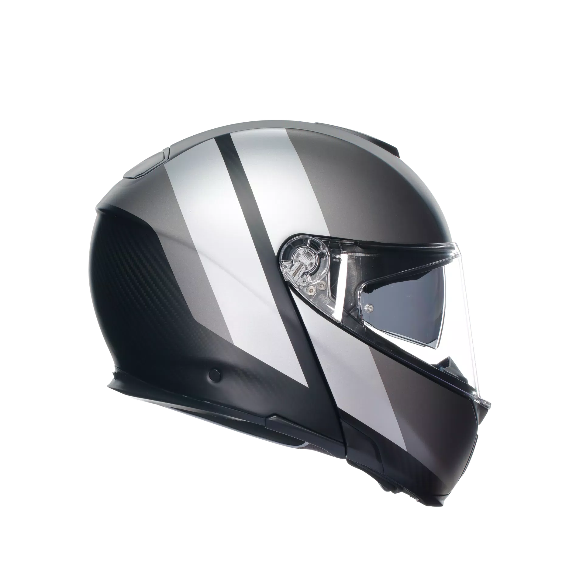 SPORTMODULAR OVERLAY MATT DOUBLE GREY - MOTORBIKE FLIP UP HELMET E2205