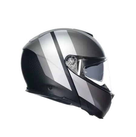 SPORTMODULAR OVERLAY MATT DOUBLE GREY - MOTORBIKE FLIP UP HELMET E2205 -  - 3