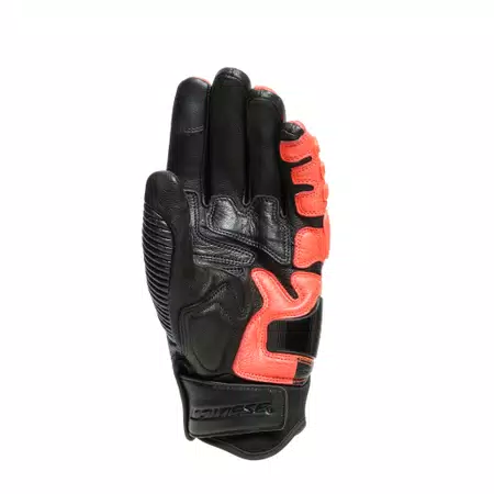 X-RIDE - MEN'S MOTORCYCLE LEATHER GLOVES - BLACK/FLUO-RED - 3