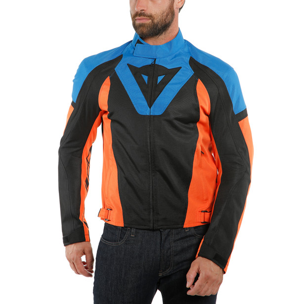 levante-air-tex-giacca-moto-estiva-in-tessuto-uomo-black-light-blue-flame-orange image number 4