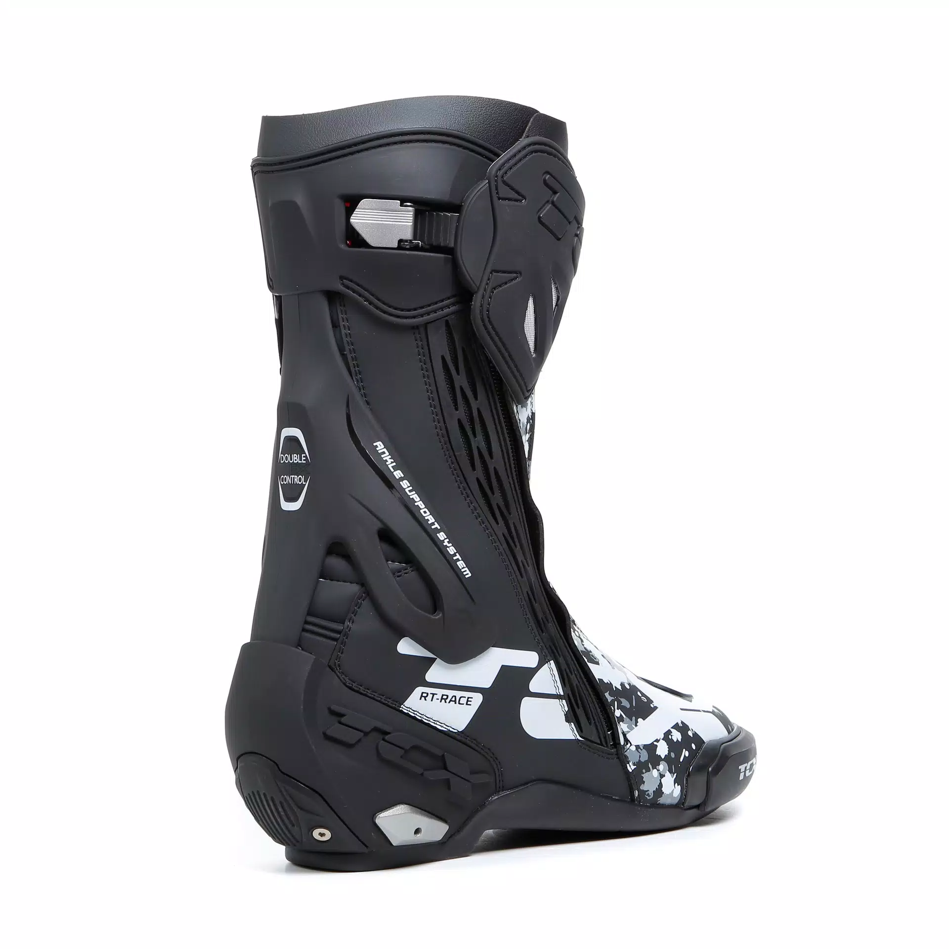RT-RACE MEN'S MOTORCYCLE BOOTS BLACK/WHITE/GREY