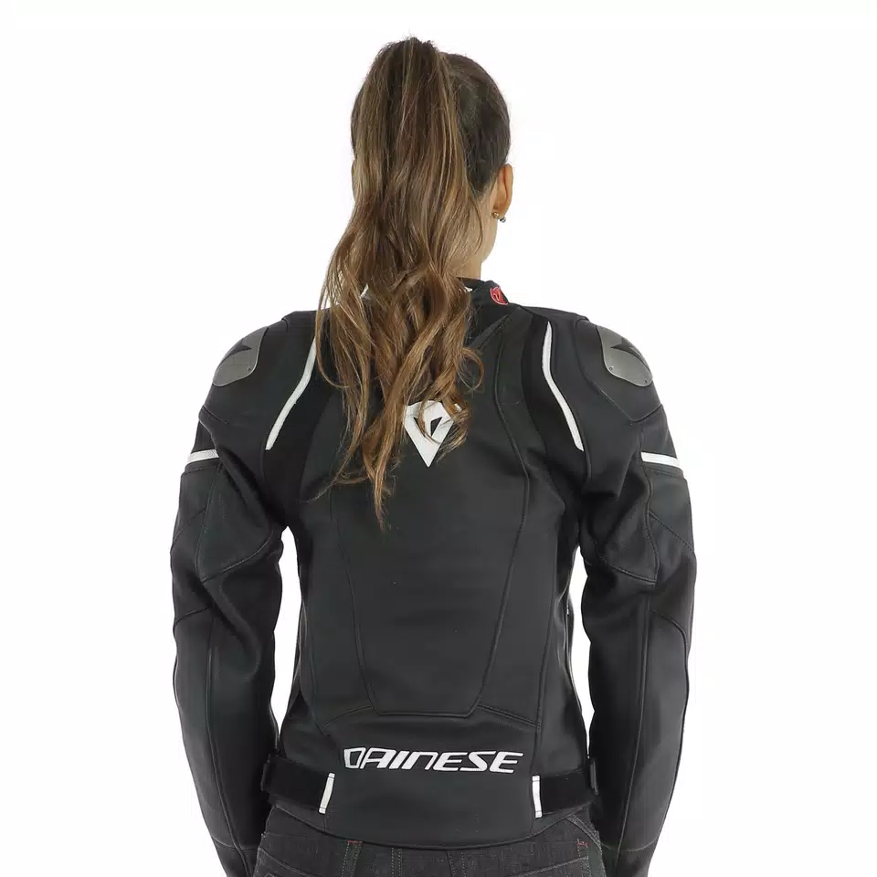 RACING 3 D-AIR LADY LEATHER JACKET - BLACK-MATT/BLACK-MATT/PEARL-WHITE - 15