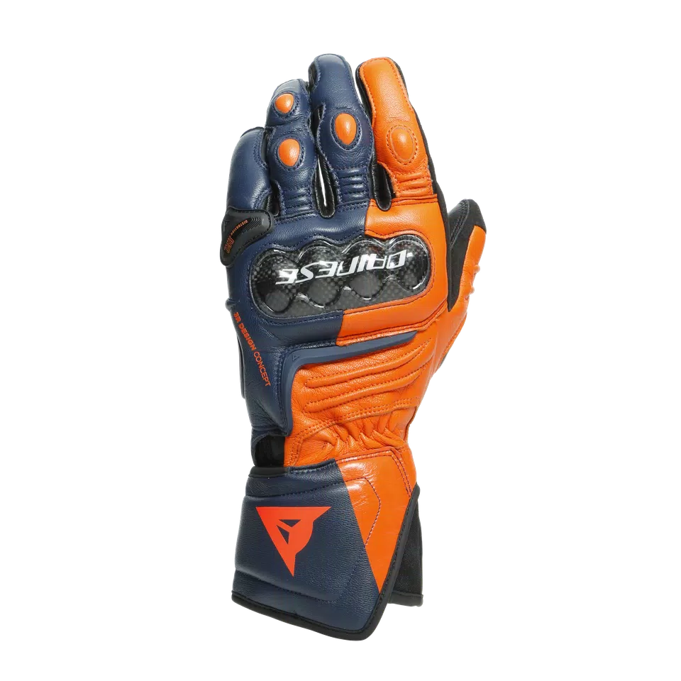 CARBON 3 LONG GLOVES - BLACK-IRIS/FLAME-ORANGE/FLUO-RED - 1