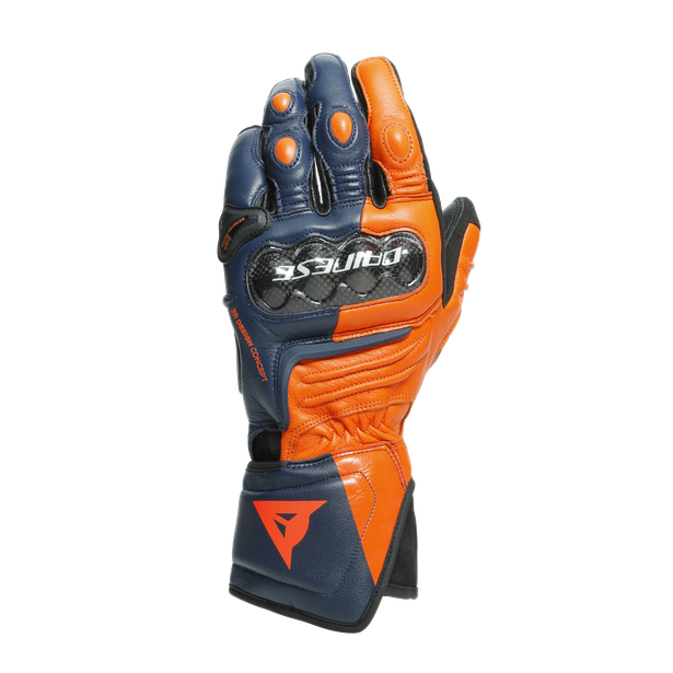 carbon-3-long-gloves-black-iris-flame-orange-fluo-red image number 0