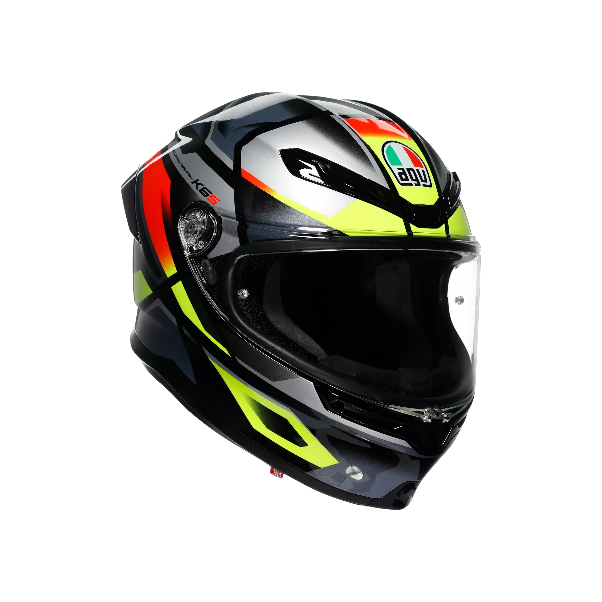 K6 S ERAZER BLACK/RED/YELLOW FLUO - MOTORBIKE FULL FACE HELMET DOT (E2206)