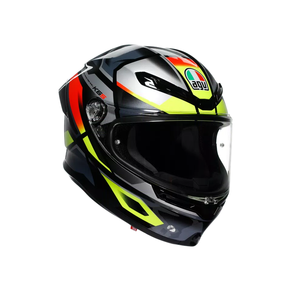 K6 S ERAZER BLACK/RED/YELLOW FLUO - MOTORBIKE FULL FACE HELMET DOT (E2206) -  - 1