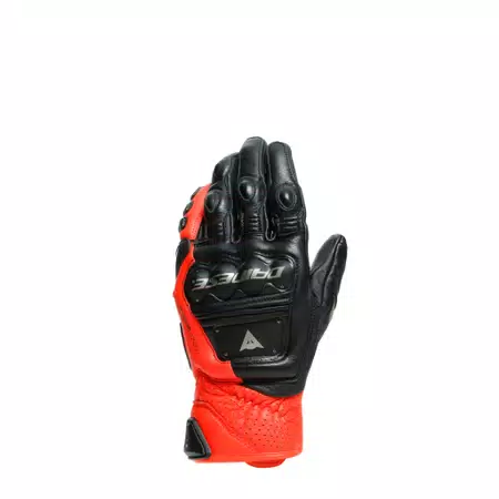 4-STROKE 2 - MEN'S MOTORCYCLE LEATHER GLOVES - BLACK/FLUO-RED - 1