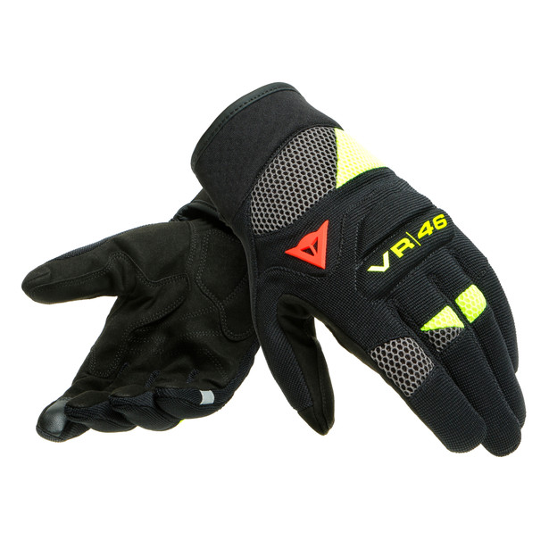 vr46-curb-short-gloves-black-anthracite-fluo-yellow image number 4