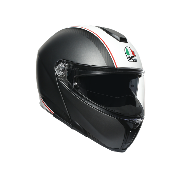 sportmodular-cover-matt-gunmetal-white-casco-moto-modulare-e2205 image number 0