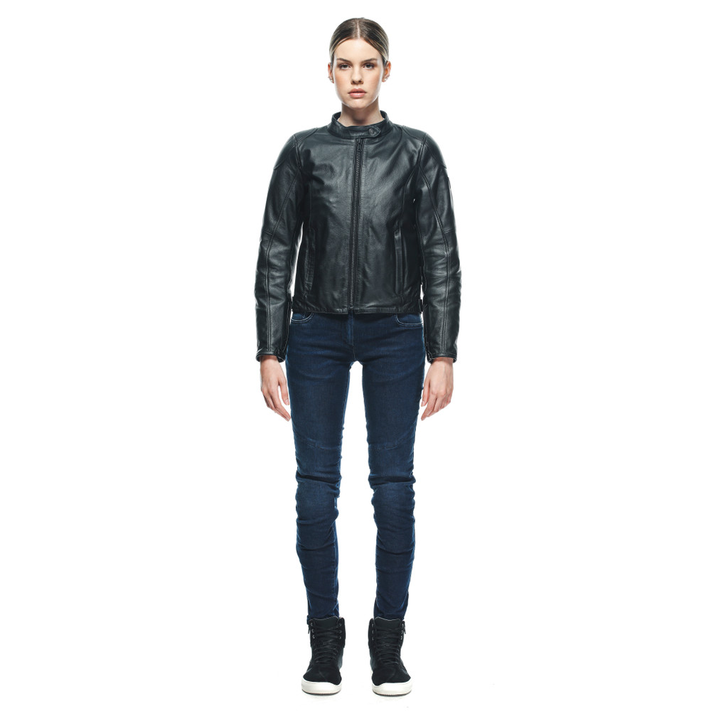 electra-giacca-moto-in-pelle-donna-black image number 2