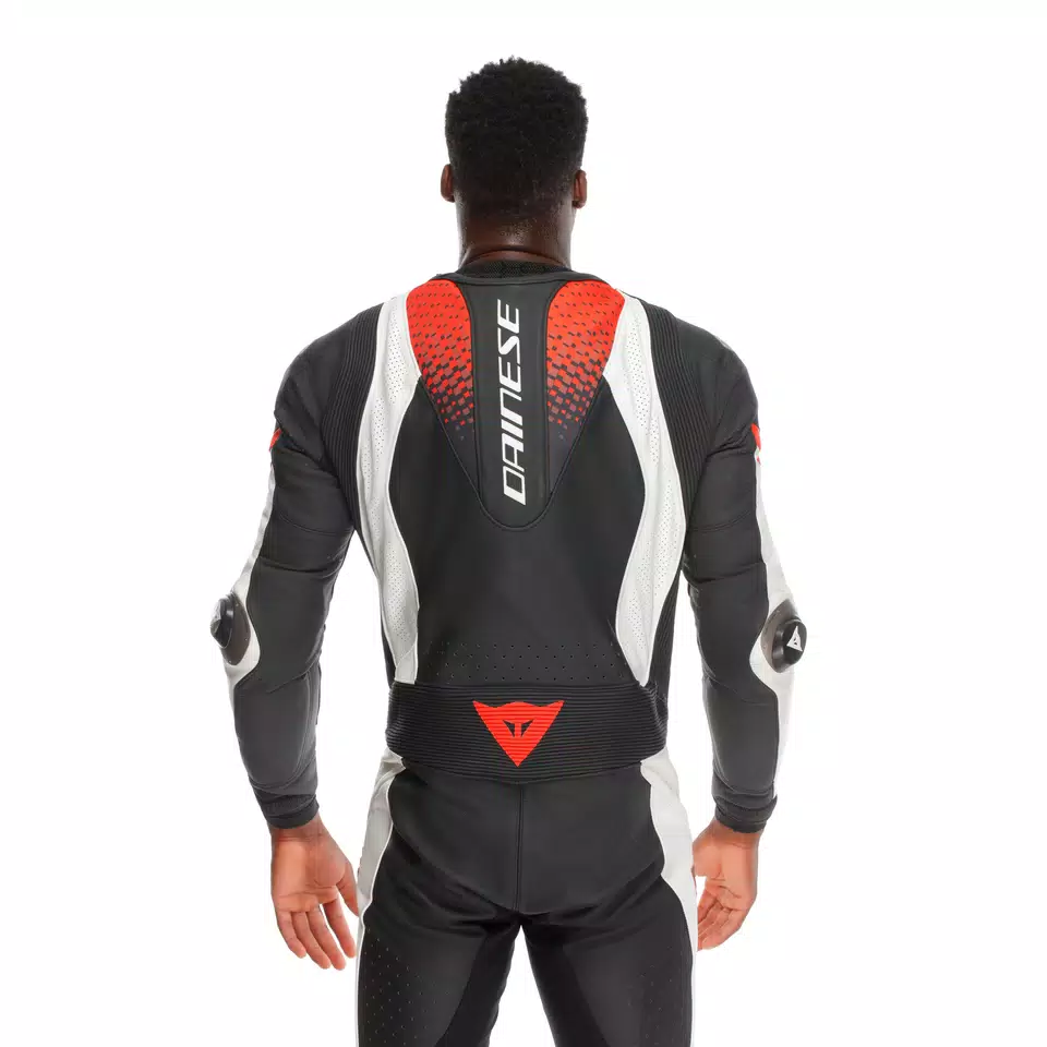LAGUNA SECA 6 PERF 1PC LEATHER SUIT - BLACK/WHITE/RED-FLUO - 7