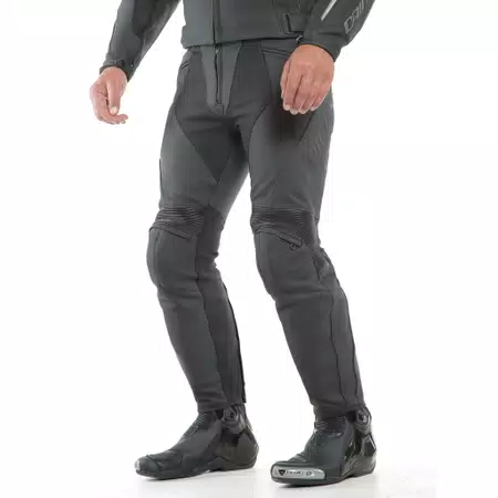 PONY 3 - MEN'S MOTORCYCLE LEATHER PANTS - BLACK-MATT - 4