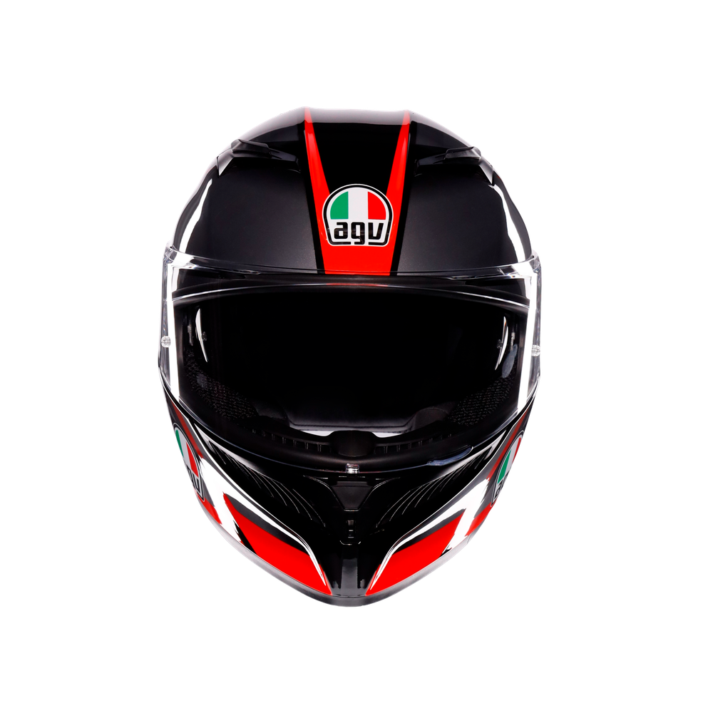 k3-striga-black-grey-red-motorbike-full-face-helmet-e2206 image number 1