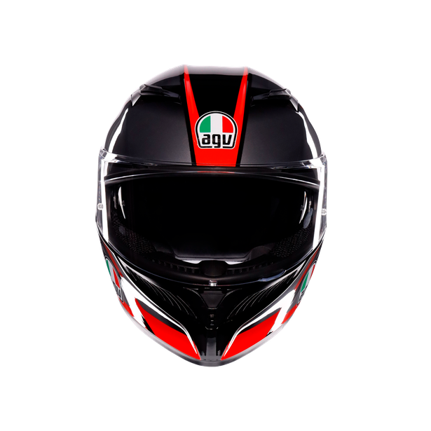 k3-striga-black-grey-red-motorbike-full-face-helmet-e2206 image number 1