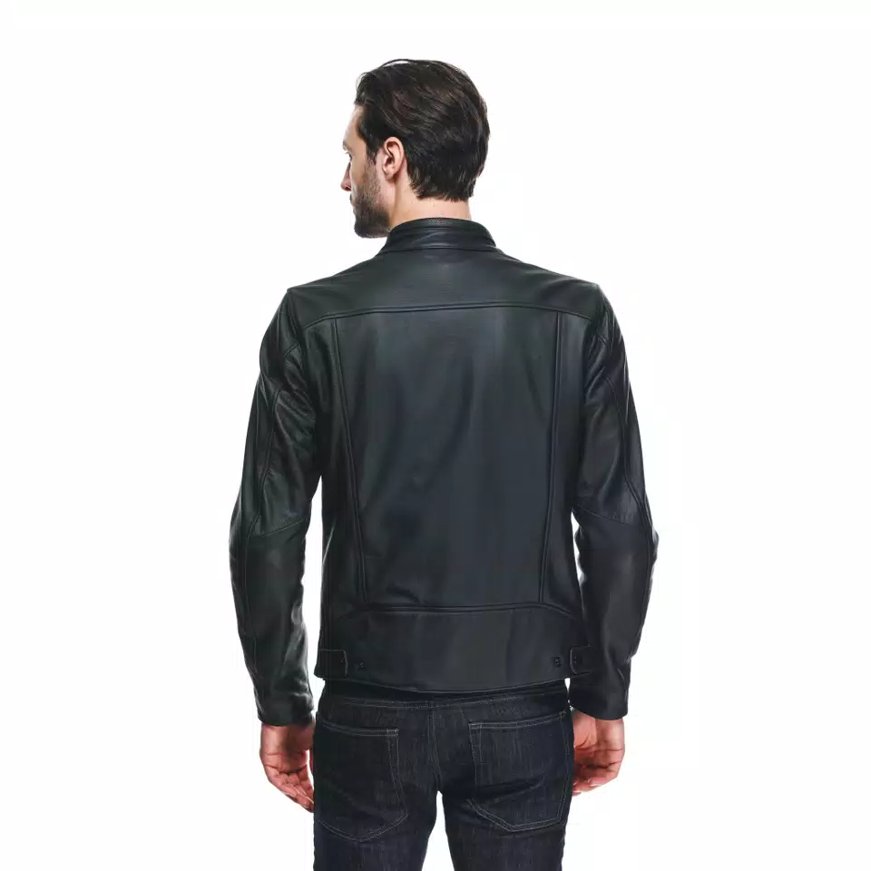 FULCRO - MEN'S MOTORCYCLE LEATHER JACKET - BLACK - 7