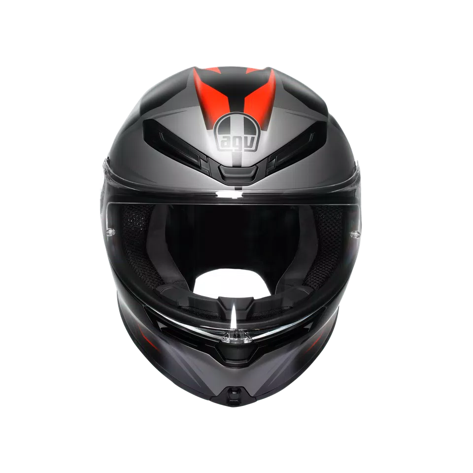 K6 S KARVE MATT BLACK/GREY/RED - MOTORBIKE FULL FACE HELMET DOT (E2206) -  - 2