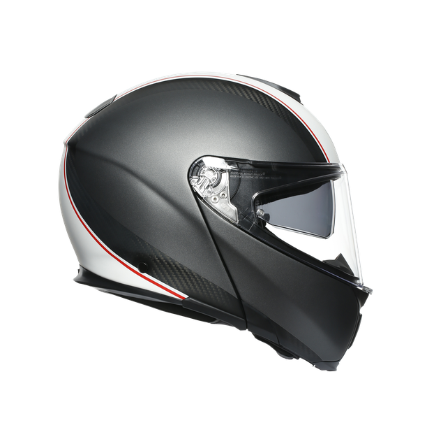 sportmodular-cover-matt-gunmetal-white-casque-moto-modulaire-e2205 image number 1