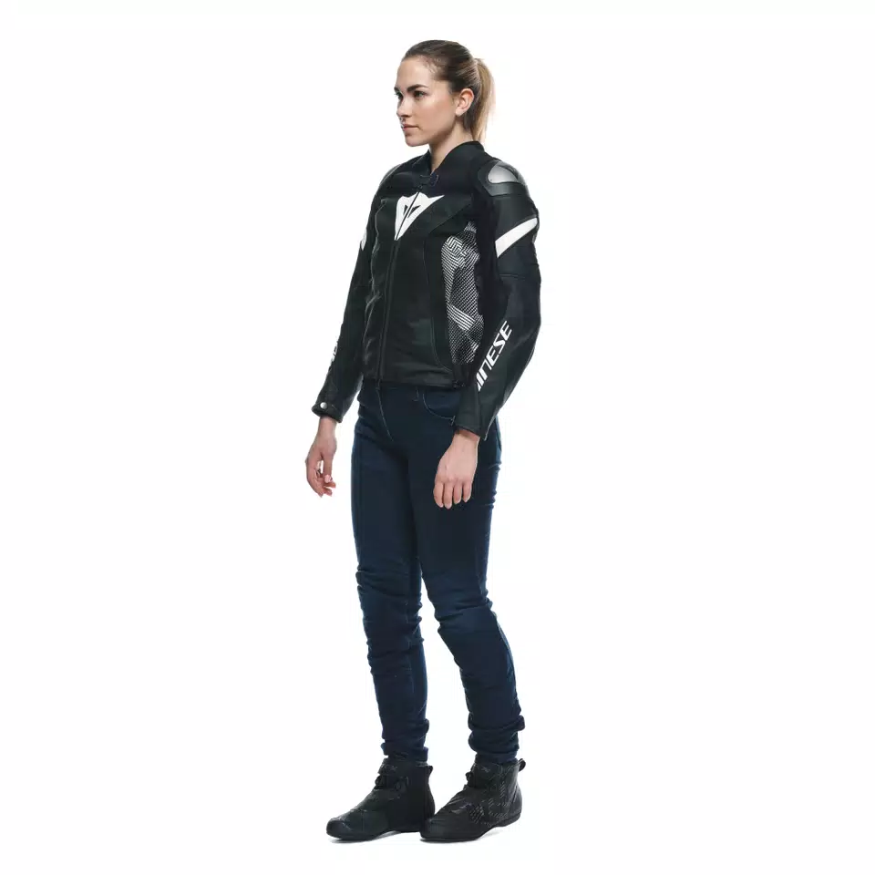 AVRO 5 - WOMEN'S MOTORCYCLE LEATHER JACKET | BLACK/BLACK AVRO 5 - WOMEN'S MOTORCYCLE LEATHER JACKET | BLACK/BLACK