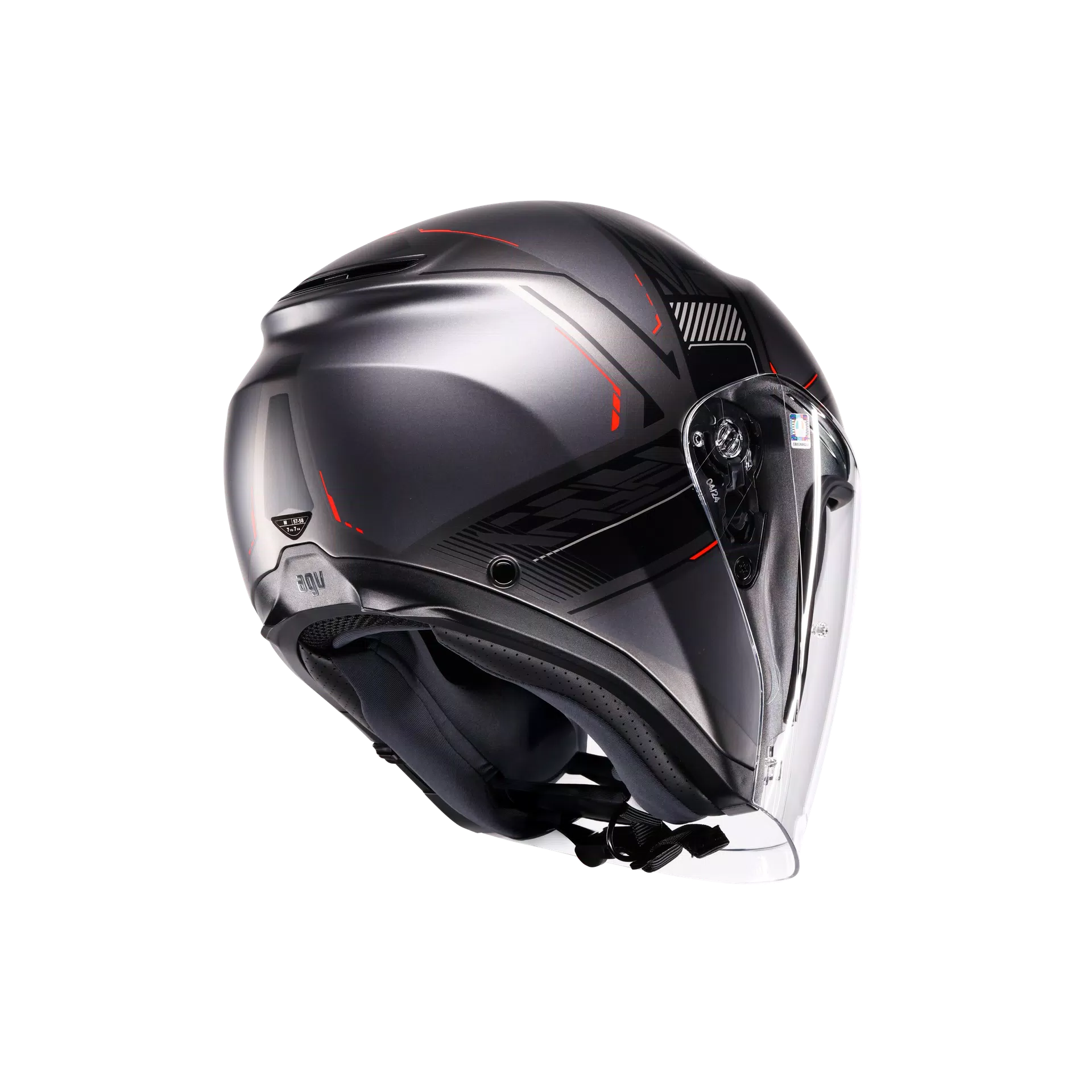 IRIDES AGV E2206 - ZAGABRIA MATT GUNMETAL/RED