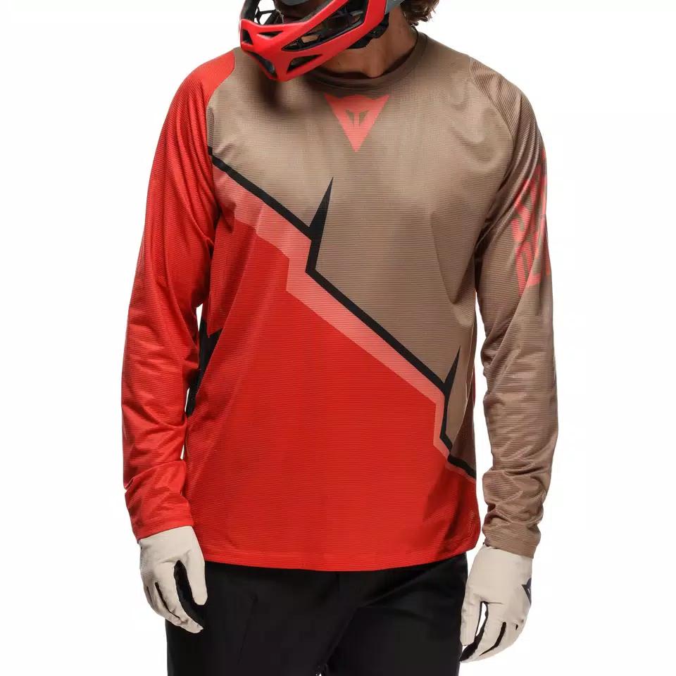 HG AER JERSEY LS - MEN'S LONG SLEEVE BIKE T-SHIRT - RED/BROWN/BLACK - 6