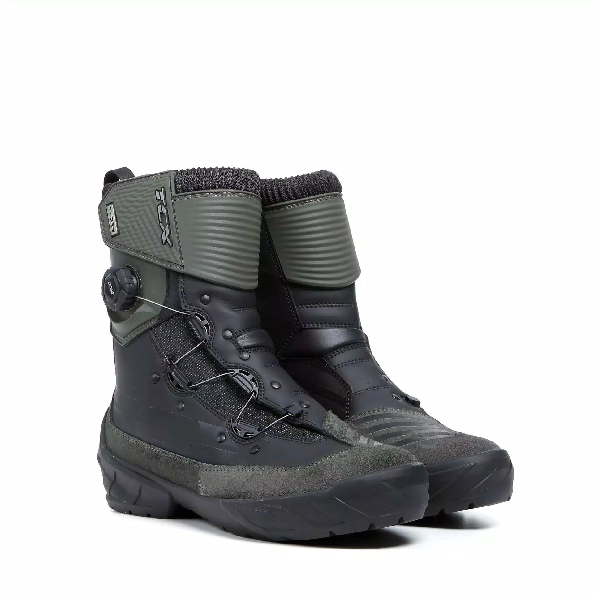 INFINITY 3 WP MEN'S WATERPROOF MOTORCYCLE BOOTS - BLACK/MILITARY GREEN