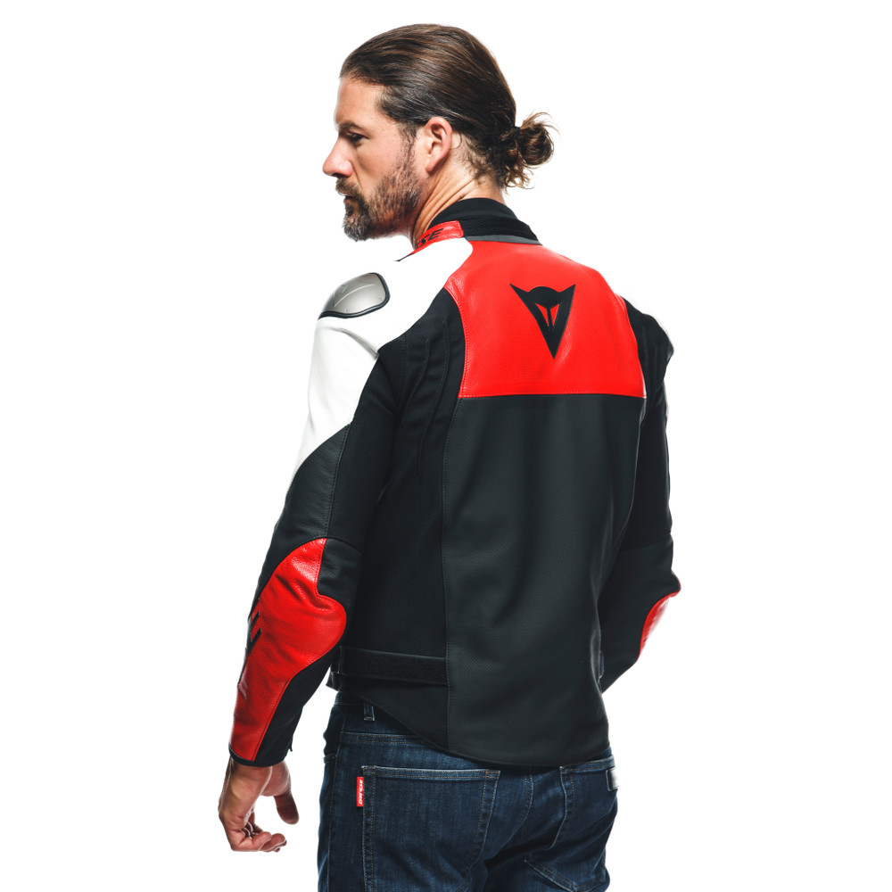 sportiva-leather-jacket-perf-black-matt-lava-red-white image number 5