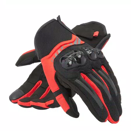 MIG 3 AIR - MEN'S MOTORCYCLE TEXTILE SUMMER GLOVES - BLACK/RED-LAVA - 5