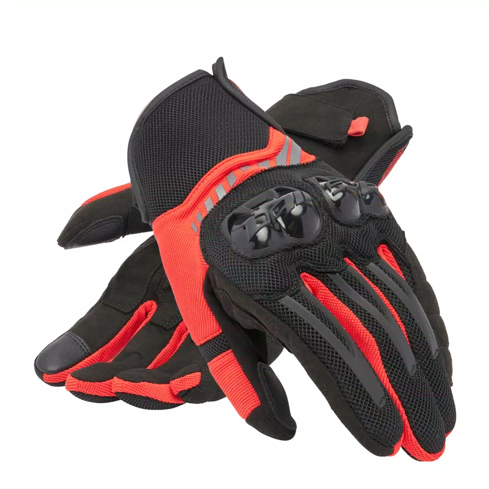 MIG 3 AIR - MEN'S MOTORCYCLE TEXTILE SUMMER GLOVES - BLACK/RED-LAVA - 5