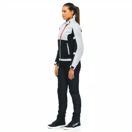RISOLUTA AIR TEX - DAMES MOTORFIETSJAS IN STOF - GLACIER-GRAY/LAVA-RED - 4