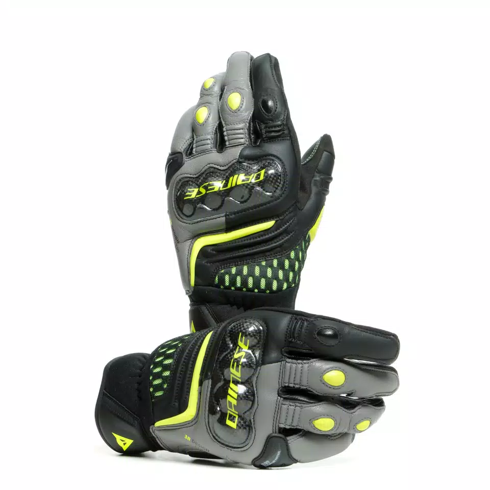 CARBON 3 SHORT GLOVES - BLACK/CHARCOAL-GRAY/FLUO-YELLOW - 5