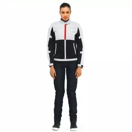 RISOLUTA AIR TEX - DAMES MOTORFIETSJAS IN STOF - GLACIER-GRAY/LAVA-RED - 3