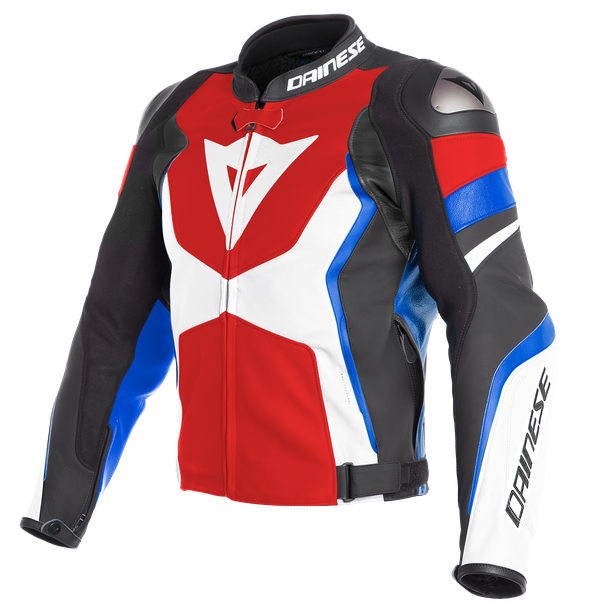 avro-4-giacca-moto-in-pelle-uomo-lava-red-white-azzurro-s image number 0