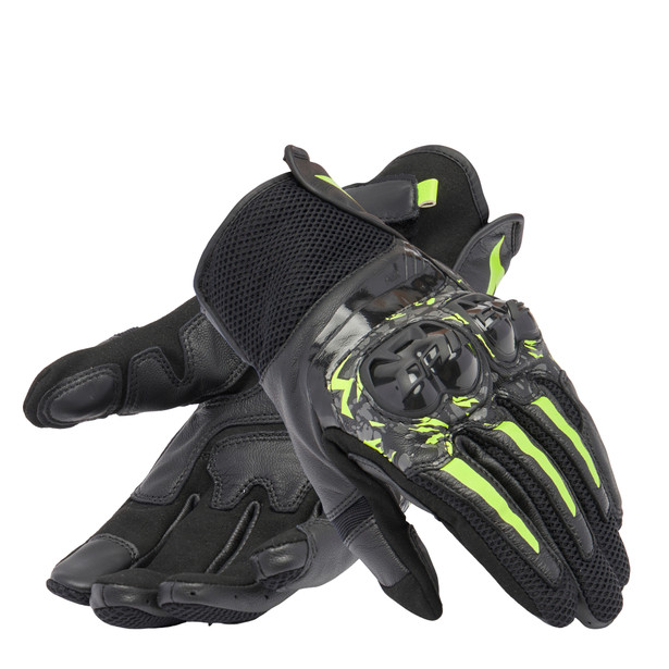 mig-3-unisex-leather-gloves-black-anthracite-yellow-fluo image number 4