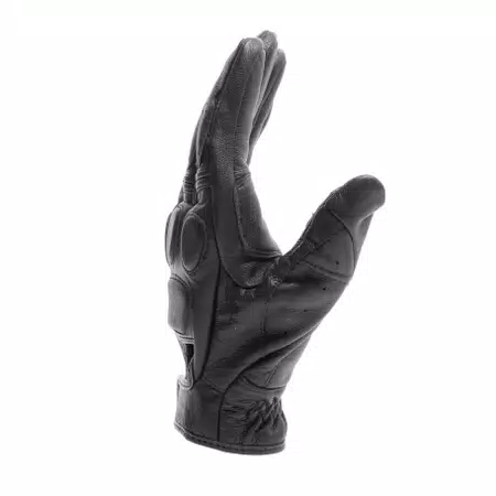 BLACKJACK - UNISEX MOTORCYCLE LEATHER GLOVES - BLACK/BLACK/BLACK - 2
